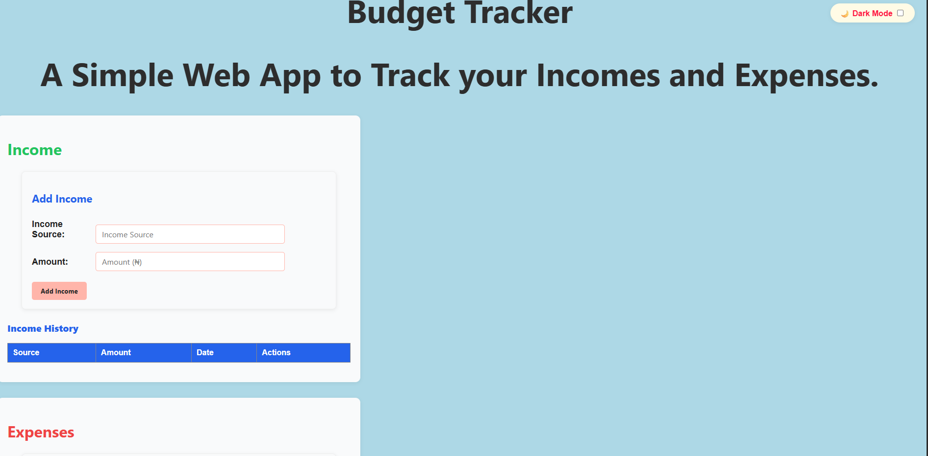 Budget Tracker